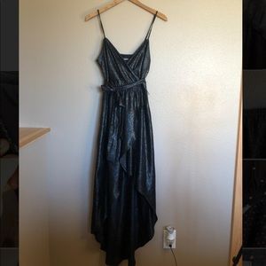 Black Shimmer High Low Dress
